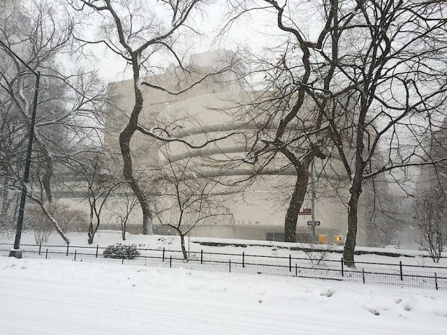 A snowy Guggenheim. Photo: Patricia Glowinski