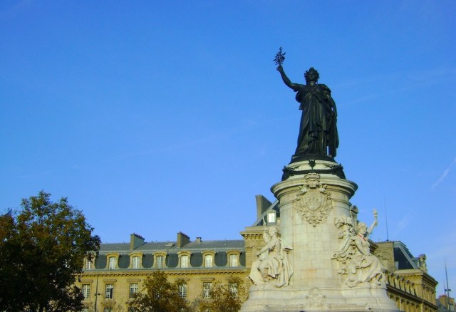 Blue skies over Place de la République. Photo: Craig Nelson